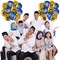 40 PCS Ramadan Mubarak Balloons Eid Mubarak Party Decoration Happy Eid al-Fitr Theme Latex Balloons Set for Home Event Indoor Outdoor Ramadan Kareem Decor Supplies, 12 Inches (Blue and Gold)